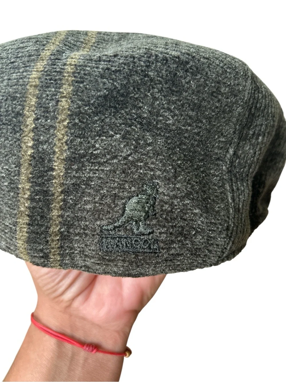 Kangol Charcoal Green Chenille Stripe Cap